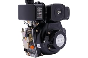 HASANEN Diesel Engine, 5HP 4-Stroke 247CC Portable Single Cylinder Small Diesel Engine Recoil Hand Start with Air Cooling for Agricultural Machinery, Garden Farming, Irrigation Go Kart, Lawn Mower,Motorcycle