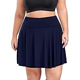 COOTRY Women's Plus Size Pleated Tennis Skirt with Shorts Athletic Golf Skorts with Pockets High Waisted Workout Skirts