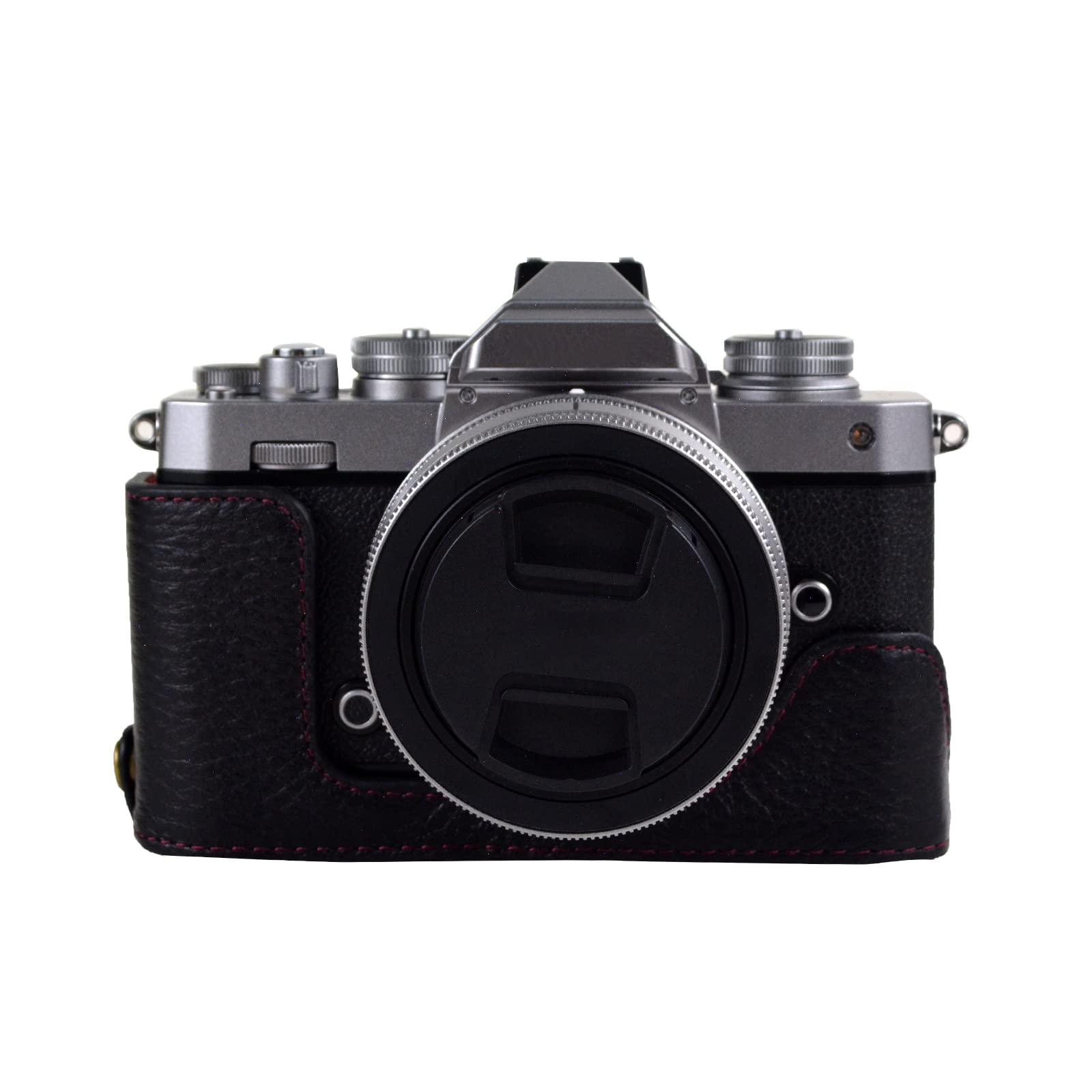 MUZIRI KINOKOO ZFC Case, Genuine Leather Half Body Camera Base Case Bag Compatible for Nikon Z fc Zfc with Bottom Opening Design Black