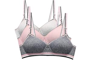 YESLAU Teens Girls Training Bras for 32a Big Kids Age 8-10 10-12 12-14 14-16 Years Old Lightly Padded Adjustable Sport Bra