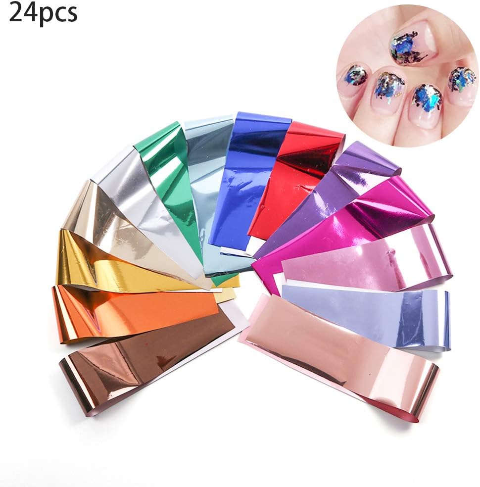 14PCS/SET Nail Art Foil Sticker Starry Sky Nail Decals Metal Color Nail Tip Foil Wraps Diy Nail Art Decoration For Salon Or Home Use
