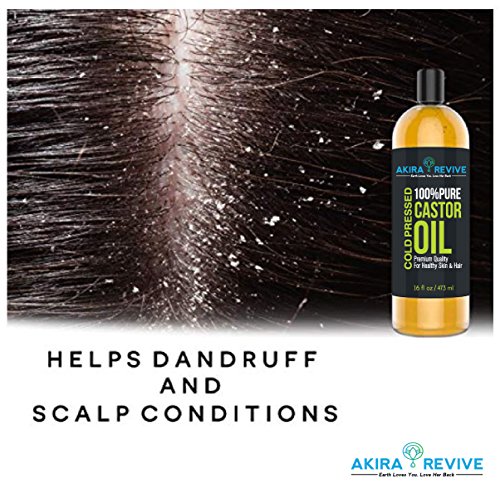 Akira Revive Castor Oil Cold Pressed - 100% Pure Castor Oil For Hair Growth & Loss, Face & Skin Moisturizer, Thicker Eyebrows And Eyelash Treatment. Strengthen Nails. Use before Curling Iron.16 oz. - Thumbnail 3
