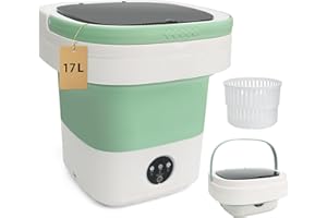 JASSIVER Portable Washing Machine, 17L Foldable Portable Laundry Machine and Spinner for Baby Clothes and Other Small Clothes with 3 Modes Deep Cleaning,Mini Washer for Travel, Dorms, Camping