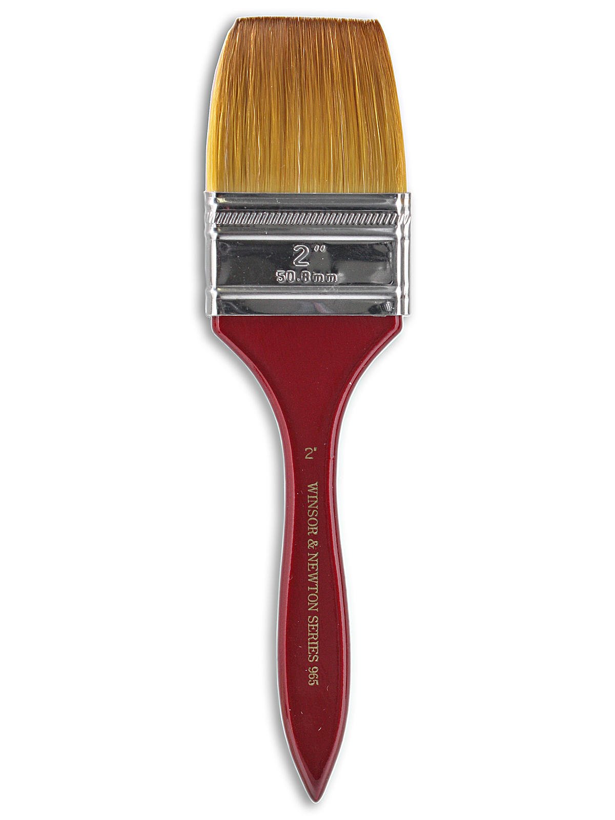 Winsor & Newton Series 965 Golden Nylon & Natural Hair Short Handle Brush-Wash 2", Nickel