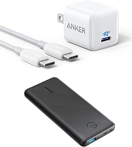 Anker Power Bank, PowerCore Slim 10000, Ultra Slim Portable Charger and Anker 18W PIQ 3.0 Fast Charger Adapter with 3ft USB-C to USB-C Cable