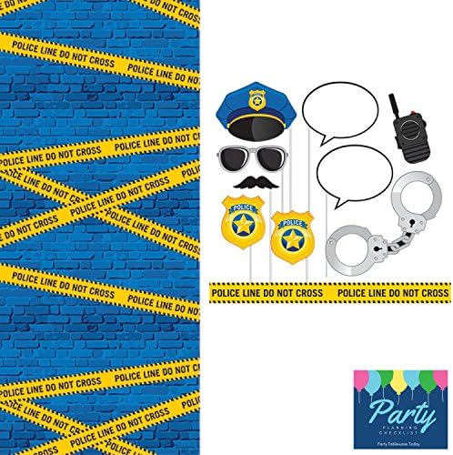 Police Party Supplies - Photo Booth Prop Kit by Party Tableware Today