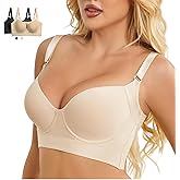 Reairtal Push Up Bra for Women - Uplift Sculpting T-Shirt Bra with Full Back Coverage and Back Fat Smoothing