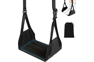 Upgraded Airplane Foot Hammock,Footrest for Plane Travel with Thickened Bamboo Board and Foam,No Collapse Foot Rest Portable 