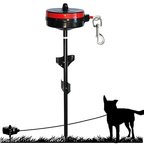 Dog Stake with Retractable Cable Tie Out, Large 80120 lbs (3655 kgs