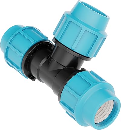 HYDROBIL 32mm PP T-Connector 3 Female Outlets Pipe Clamp Fitting PE 10 Bar