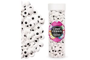 Sweet Spell Candy Eyeballs - 260 Edible Candy Eyes Sprinkles for Decorating Halloween Cookies, Cakes, Cupcakes, and Baking (120g/4.2oz, 10 mm)