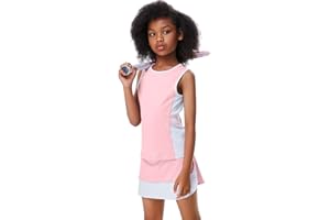 LIONJIE Girls Tennis Golf Dress Outfit Sleeveless Tank Top and Skorts Sets Sport Skirt with Shorts Pockets 3-12Y