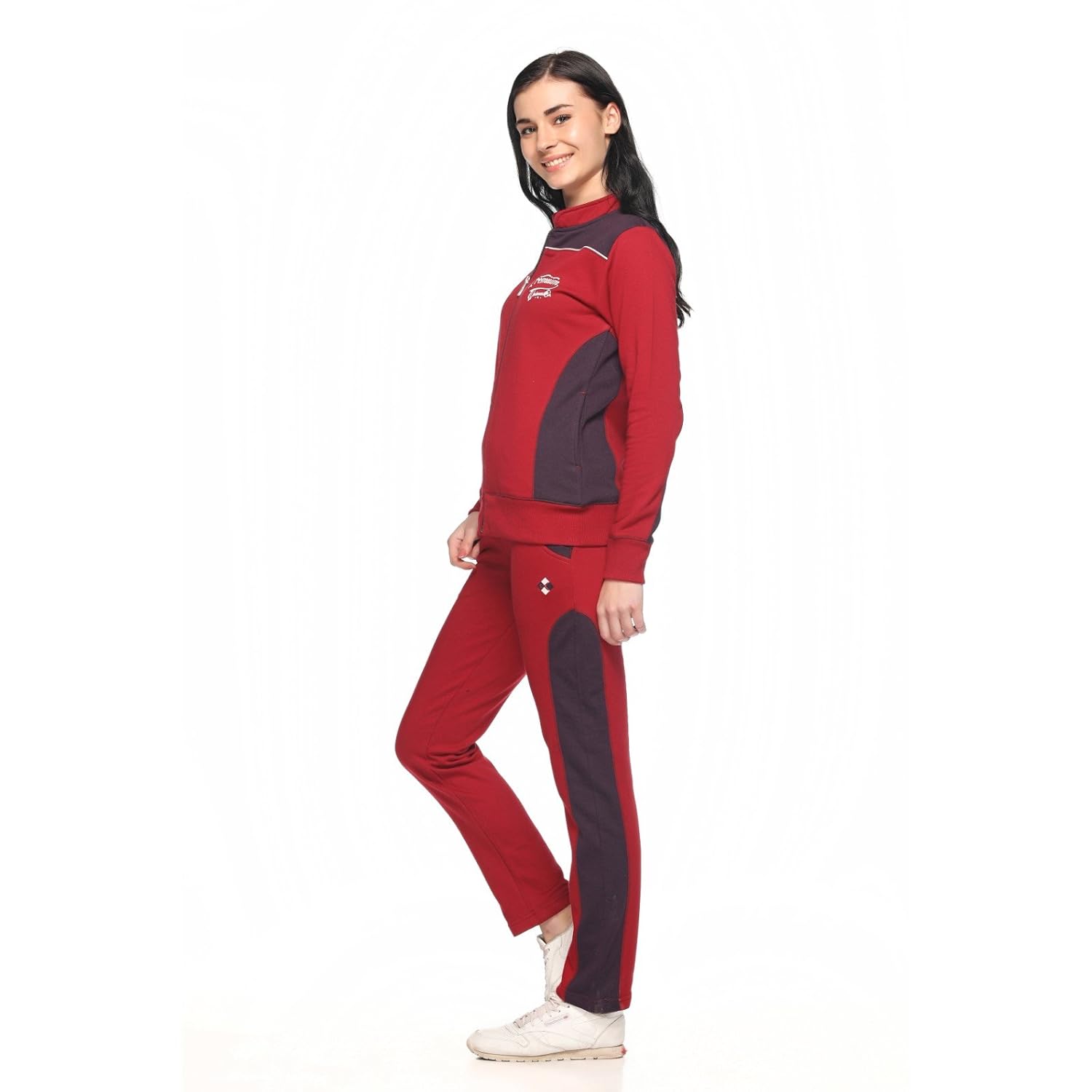 ex10sive fleece maroon active wear tracksuit