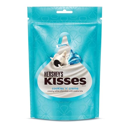 Kisses Hersheys Kisses Cookies & Creme Chocolate Pouch 33.6 gm (Pack of 8) Pouch, 8 X 33 g