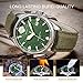 BUREI Men's Date Luminous Military Watch with Green Interchangeable Canvas Band