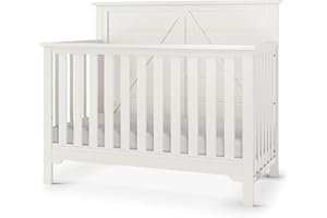 Child Craft Woodland 4-in-1 Convertible Crib, Baby Crib Converts to Day Bed, Toddler Bed and Full Size Bed, 3 Adjustable Mattress Positions, Non-Toxic, Baby Safe Finish (Brushed Cotton)