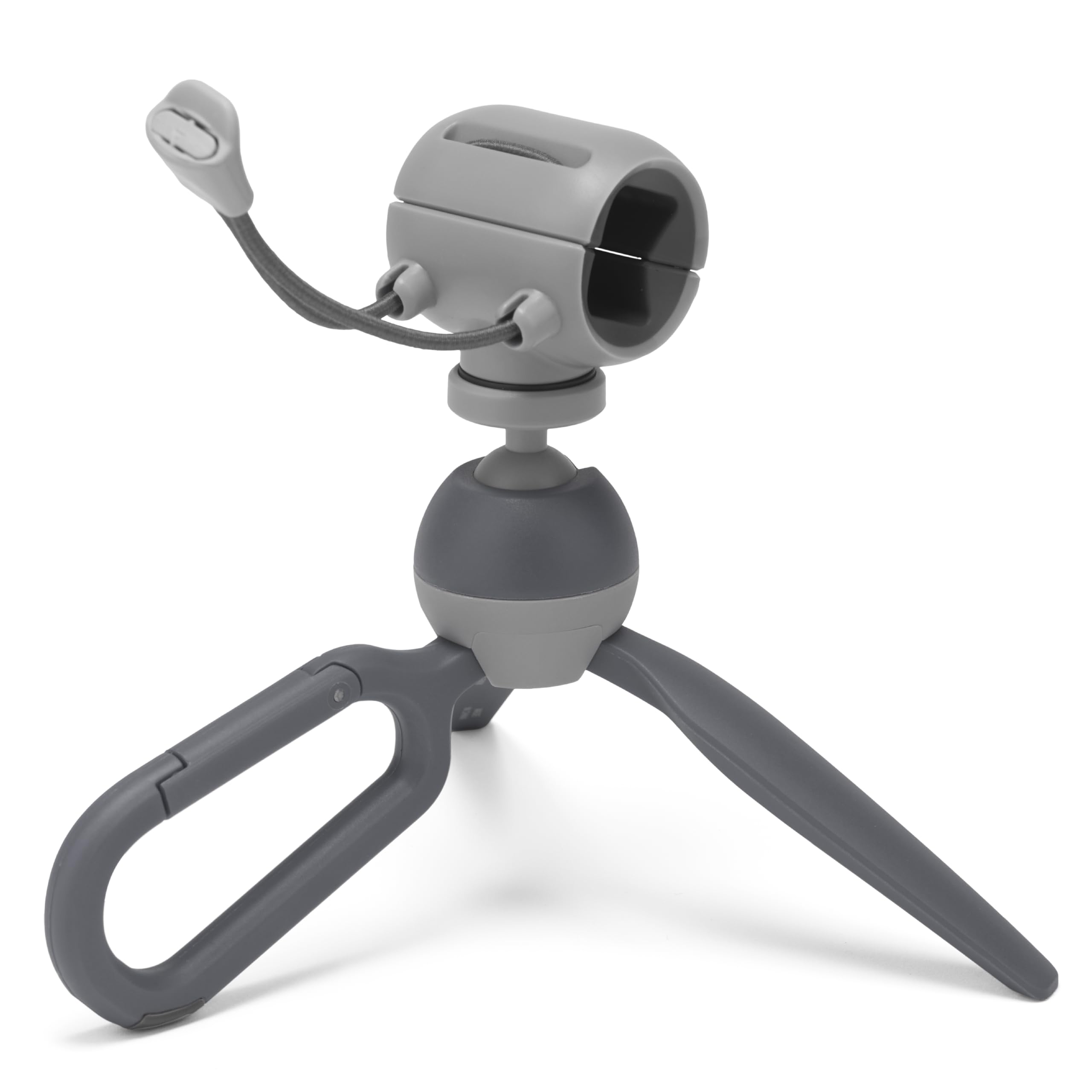 JOBY HandyPod Clip Mini Tripod with Carabiner and Phone Clamp for Smartphone, compatible with iPhone, Galaxy, Pixel Phones, Compact Camera SONY ZV-1 II Gray Color (JB01839-BWW)