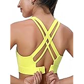 High Impact Sports Bra for Women Molded Cup Back Closure High Support Womens Sports Bras Criss-Cross Back Workout Running Bra