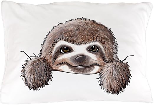 Amazon Com Cafepress Kiniart Pocket Sloth Standard Size Pillow