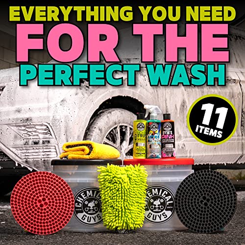 Chemical Guys HOL129 Best Two Car Wash Bucket Kit to Wash & Dry, Safe