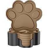 ME.FAN Silicone Coasters 6 Pack Paw Cup Mat with Holder, Dog Cat Paw Shape, for Hot or Cold Drink, Non-Slip, Non-Stick, Room Decor, Housewarming Coffee