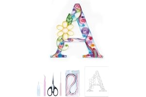 Uniquilling Quilling Kits, 8 * 10-in Letters A Paper Filigree Kits with Quilling Tools& Using Manual, Paper Quilling Kits, DIY Quilling Artwork Modern Wall Art for Living Room