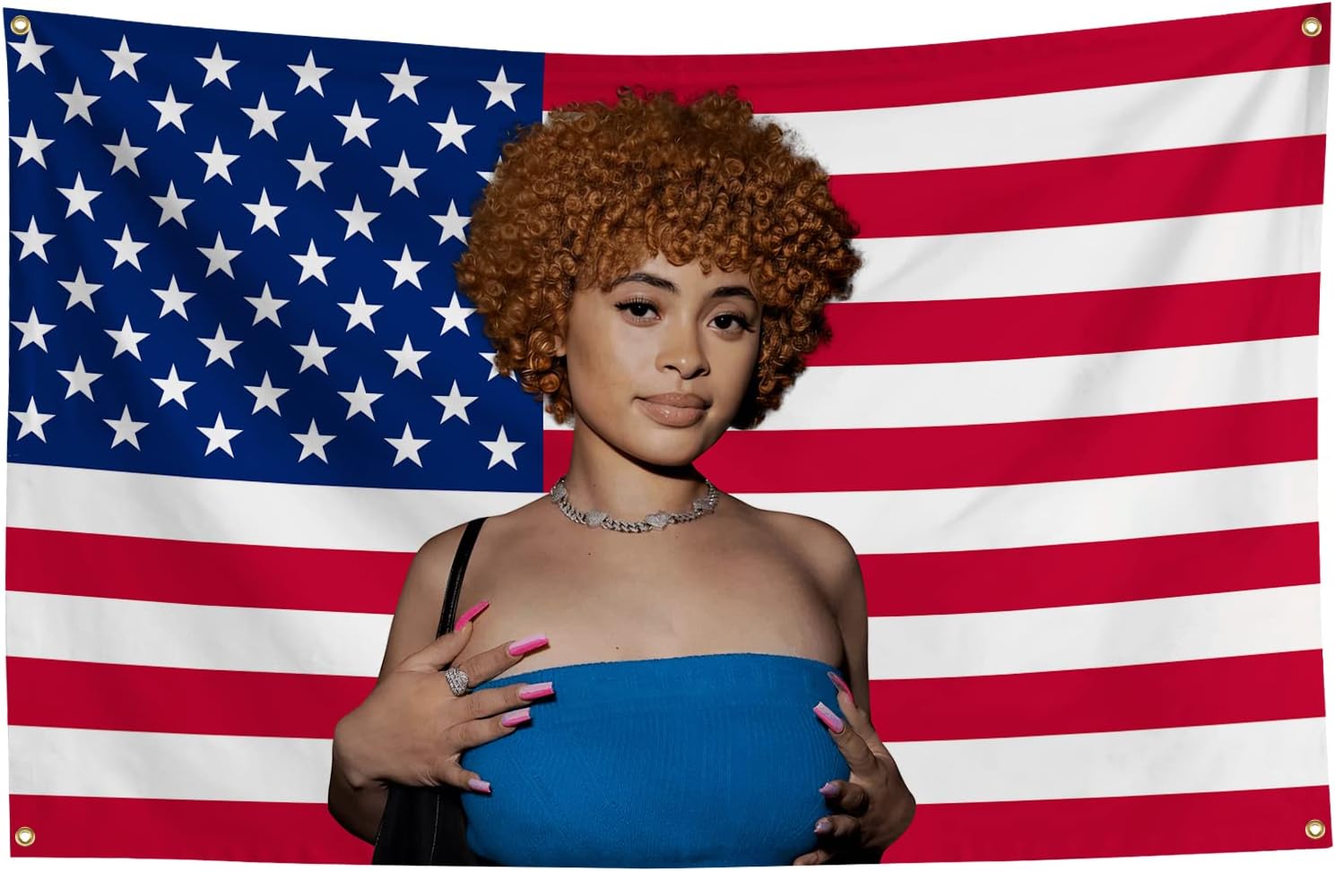 Tapestries - Ice Spice Flag Tapestry Funny Tapestries for College Dorm Decor Bedroom Livingroom Dormitory Wall Hanging with 4 Bass Gromments 3x5 Feet (colour1)