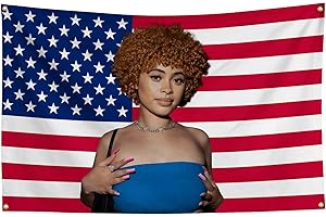 HCKHPH Ice Spice Flag Tapestry Funny Tapestries for College Dorm Decor Bedroom Livingroom Dormitory Wall Hanging with 4 Bass Gromments 3x5 Feet (colour1)