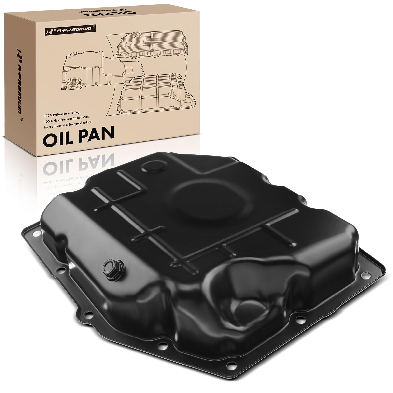 Photo 1 of A-Premium Transmission Oil Pan with Drain Plug Compatible with 42RLE Transmission, Jeep Liberty Wrangler, Chrysler 300, Ram 1500 Dakota, Dodge Challenger Charger Dakota Durango Magnum