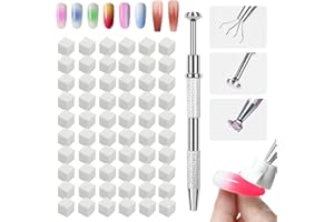 ESUOHYM 150 PCS Nail Sponges For Ombre Nail Art Supplies Brushes Design Tools Nail Tech Must Haves Accessories With 1 PCS Grab Pen for Salon And Home (White, Medium Pack)