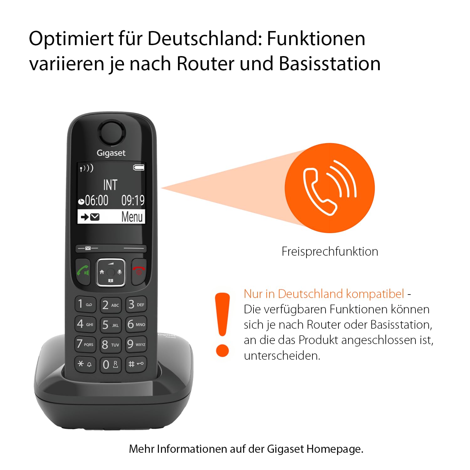 Gigaset AS690 Duo - 2 Schnurlose DECT-Telefone - kontrastreiches Display - brillante Audioqualität - einstellbare Klangprofile - Freisprechfunktion - Anrufschutz, schwarz [Deutsche Version]