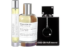 STORIES PERFUME Men's Bundle Club De Nuit Intense Man 3.6oz EDT & Stallion 53 3.4oz EDP + 20ML FREE - Spicy Woody Sweet- Long Lasting for Men