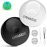 OUNAIDE Air-Tags-2 Pack, Smart Air Tracker Tag, Bluetooth Tracker for Apple Find My (iOS Only), Waterproof Key Finder Tracking Device for Kids Keys Luggage Bags Wallets Pets and More - Black&White