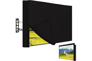 Easy-Going Outdoor TV Cover with Roll Up Front Flat for 40-43 inch, Waterproof and Weatherproof TV Cover for Flat Screen TV, Black
