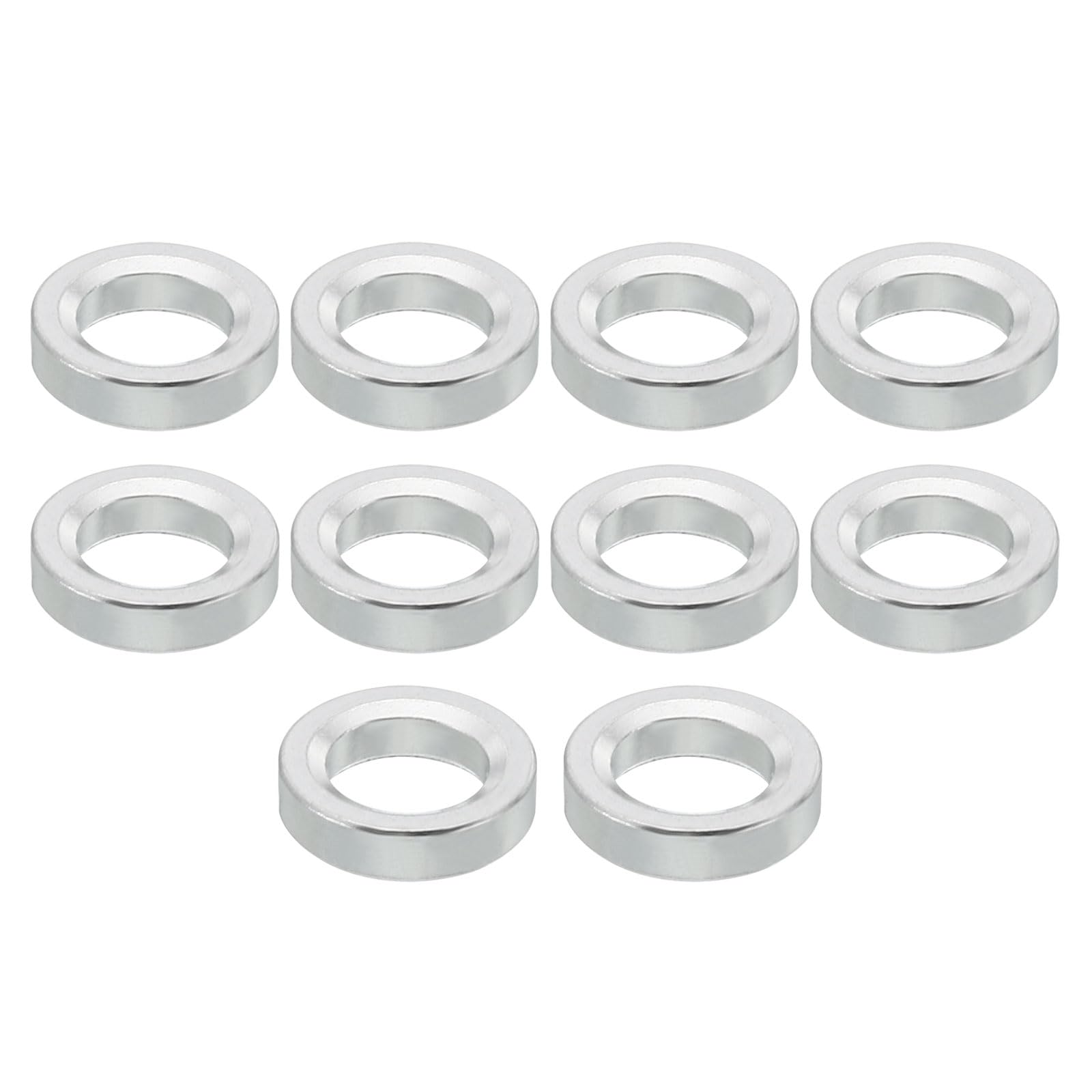 PATIKIL M6 Aluminum Spacers, 10 Pcs Metal Spacer Aluminum 6.2mm ID x 10mm OD x 2.5mm L Aluminum Spacer Screw Standoff Round for 1/4" or M6 Screw Bolts