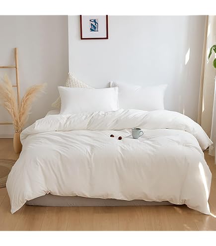 Dafinner Full Size Down Alternative Comforter – 100% Cotton Cover, Ultra-Soft, Breathable, All-Season Medium Warmth (82"x86", White)