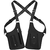 Double Shoulder Armpit Bag for Men, Anti-Theft Underarm Shoulder Bag with Adjustable Strap, Hidden Phone Wallet Pocket for Travel &amp; Daily Commute (Black)