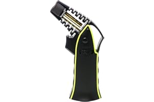 Scorch Torch CNC Machined 6.75" Tall Handheld Aluminum Flame Adjustable Butane Refillable Torch In Gift Box (Black #1)