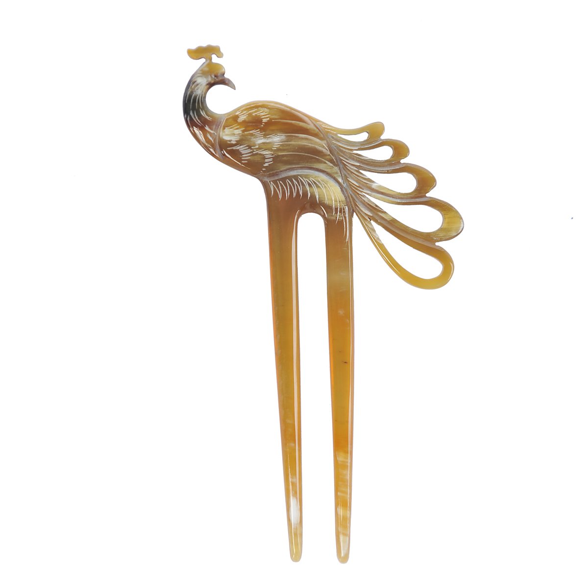 Marycrafts Peacock Buffalo Horn Hair Fork Hair sticks Accessories Handmade