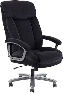 CLATINA Ergonomic Big and Tall Executive Office Chair with Upholstered Swivel 400lbs High Capacity Adjustable Height Thick Padding Headrest and Armrest for Home Office Black