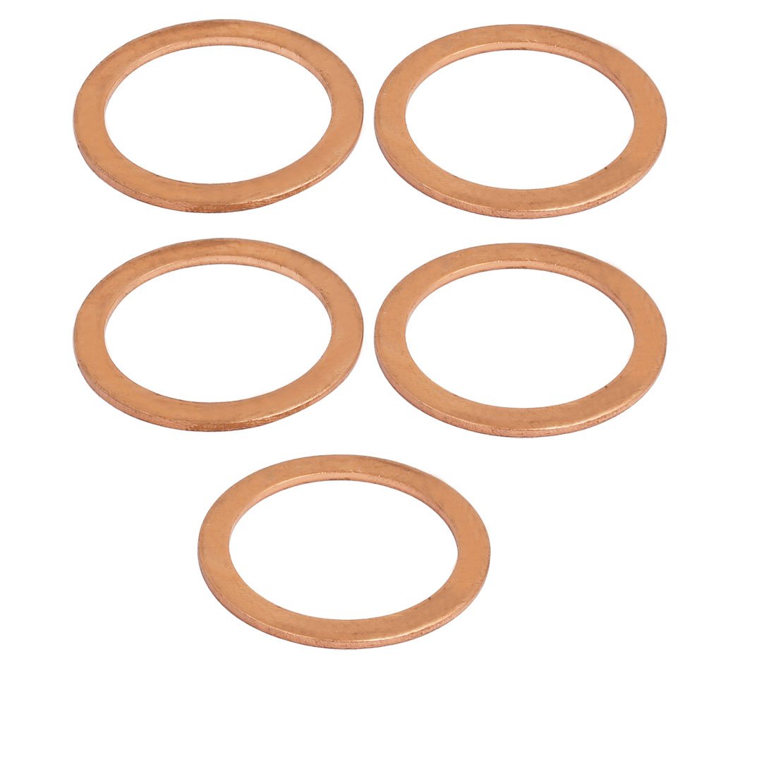 Sourcingmap 5pcs 28mmx36mmx1.5mm Copper Flat Ring Sealing Crush Washer Gasket