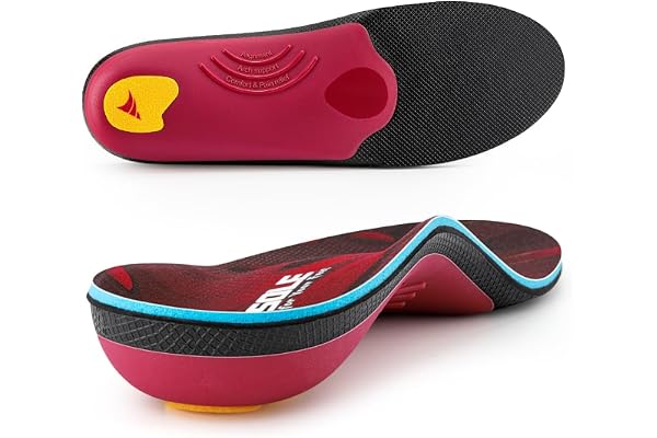 VALSOLE Plantar Fasciitis Arch Support Insole for Men Women,220+ lbs Heavy Duty Support Orthotics inserts,for Flat Feet,Heel