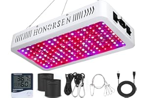 HONORSEN 1500W LED Grow Light Full Spectrum Double Switch Plant Light for Hydroponic Indoor Plants Veg and Flower (10W LEDs 1