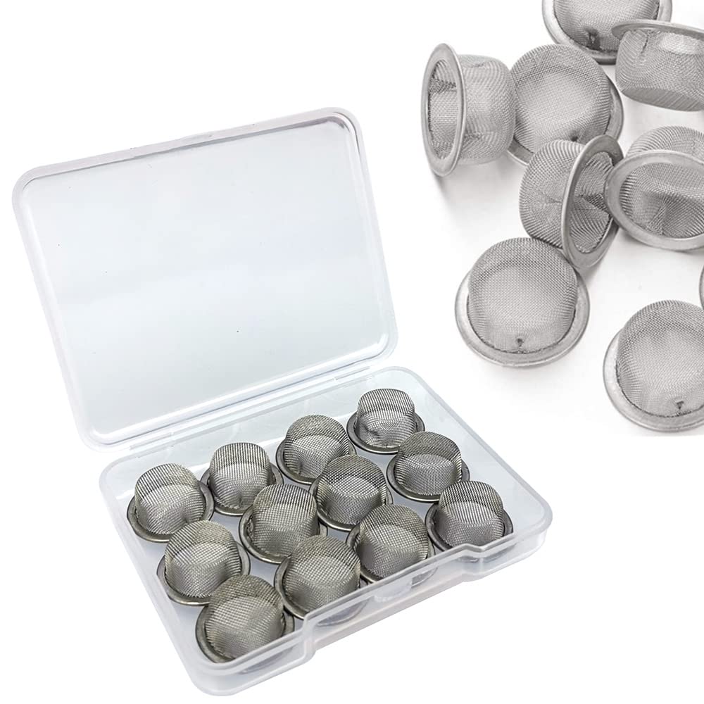 Gebildet 12pcs Stainless Steel Screen 0.5Inch/1.27cm Mesh Bowl Screens Stainless Steel Metal Sieve with Box Packed