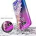 LG V20 Case w/[Tempered Glass Screen Protector], NageBee Glitter Liquid Quicksand Waterfall Floating Flowing Sparkle Shiny Bling Diamond Girls Cute Case for LG V20 -Purple/Blue