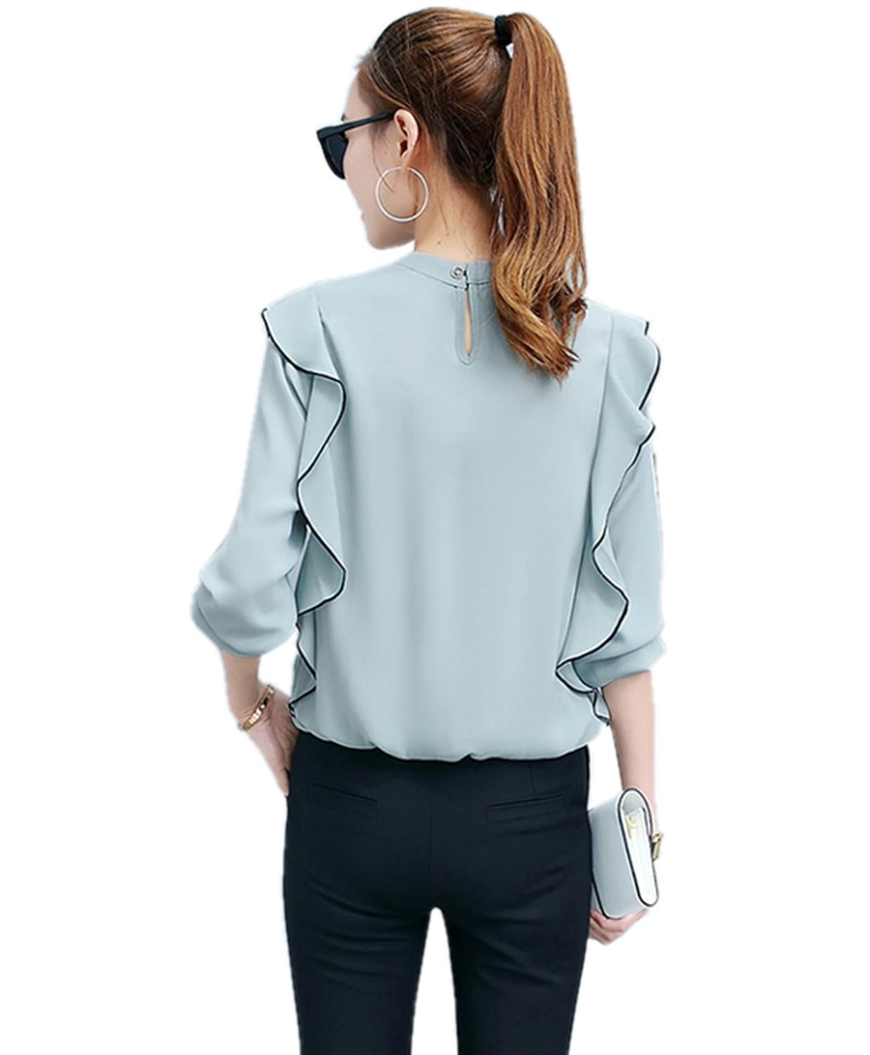 shree ram krishna women's diamond crepe plain western wear top