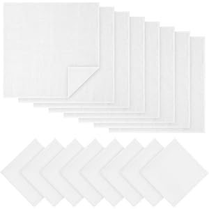 Chicplaid Men Linen Handkerchiefs 12" x 12" White Linen Pocket Square Handkerchiefs Hankie for Men Formal Daily Use