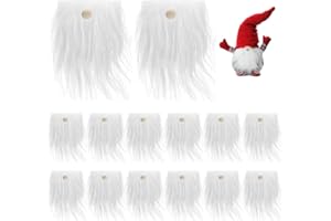 AWLEYNZ 15Pcs Gnome Beard for Crafting, Faux Fur Fabric Precut Gnomes Beards Wooden Balls Set, White Fur Fabric Gnome Noses for Halloween Christmas Easter Gnome Crafts