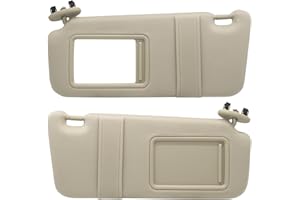 CRAZYPARTS Driver Left & Passenger Right Side Sun Visor Without Light Compatible with Toyota Camry 2007 2008 2009 2010 2011 Replacement Number 74320-06780-E0 74310-06750-E0 Colour Beige