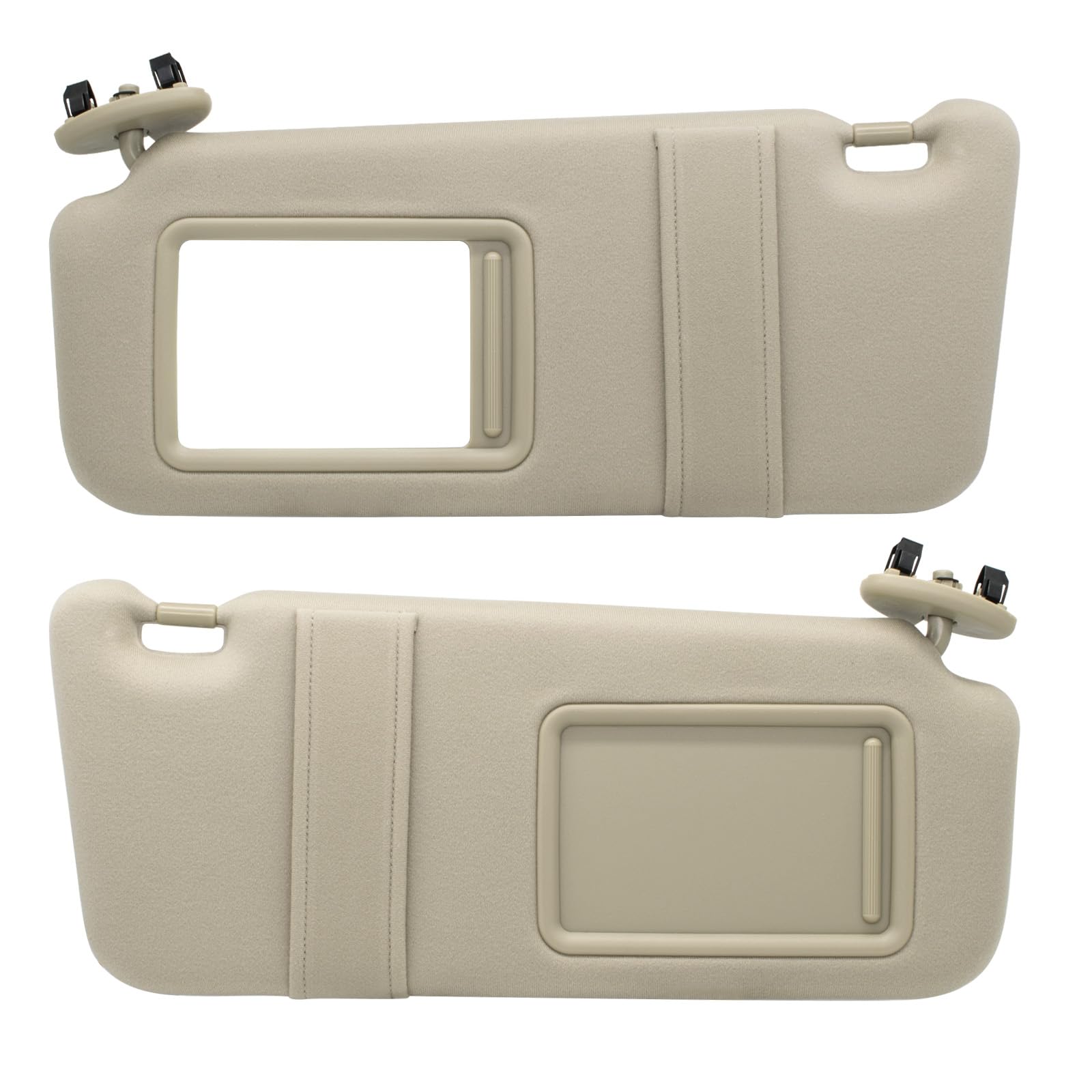 Photo 1 of Driver Left & Passenger Right Side Sun Visor Without Light Compatible with Toyota Camry 2007 2008 2009 2010 2011 Replacement Number 74320-06780-E0 74310-06750-E0 Colour Beige